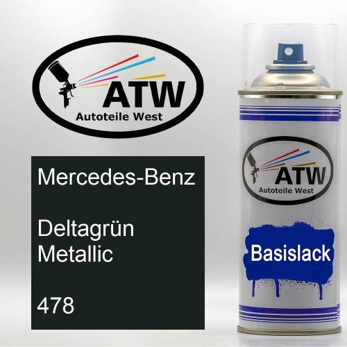 Mercedes-Benz, Deltagrün Metallic, 478: 400ml Sprühdose, von ATW Autoteile West.